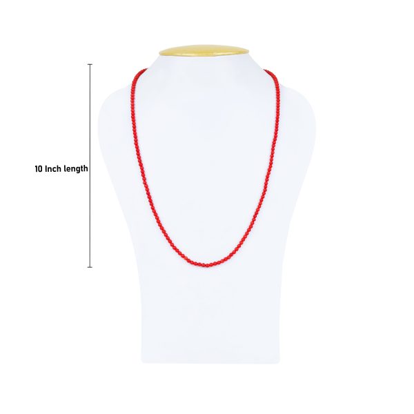 Coral Mala - 10 Inches | Moonga Mala  Munga Mala  Glass Beads Mala for Men & Women Discount