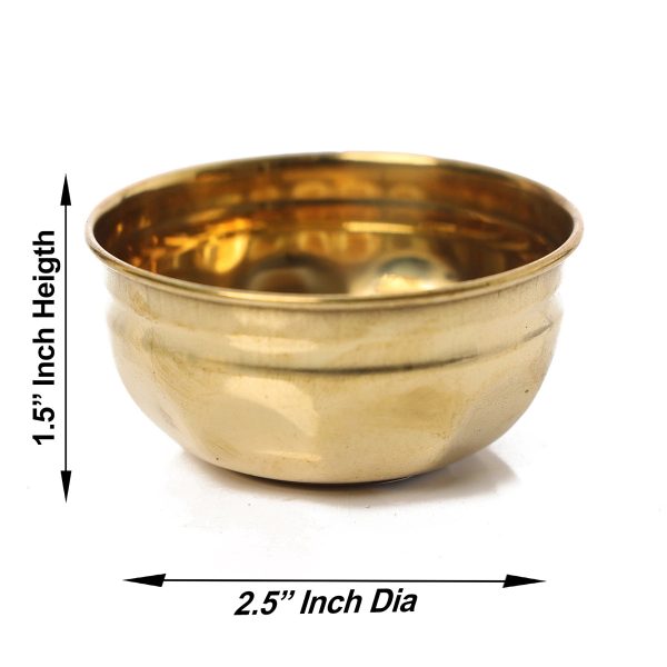 Brass Cup - 1.5 x 2.5 Inches | Brass Bowl  Pooja Bowl  Pooja Cup for Home  20 Gms Approx on Sale