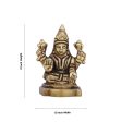 Laxmi Idol - 2 x 1.5 Inches | Antique Brass Idol  Lakshmi Idol  Lakshmi Murti for Pooja For Discount