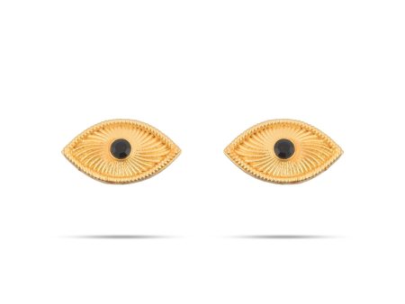 Eye Pair - 0.25 x 0.75 Inch | Gold Polish Amman Kanmalar  Kanmalar for Deity Decor Fashion