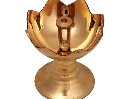 Brass Deep - 2 x 2 Inches | Gulab Jyoti Diya  Lotus Design Lamp  Vilakku for Pooja Online Hot Sale