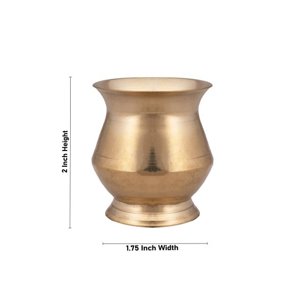 Brass Lota - 2 x 1.75 Inches | Brass Chombu  Kalash Pot  Kalasam for Pooja  40 Gms Approx on Sale