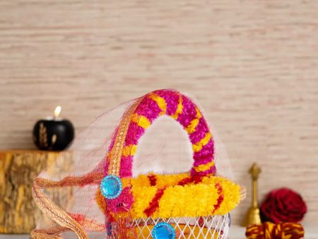 Laddu Gopal Basket with Handle - 7.5 x 6 Inches | Kanha Ji Ki Tokri with Cover  Carry Basket for Laddu Gopal Online Sale