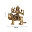 Durga Devi With Lion 8 Hands - 4 x 4 Inches | Antique Brass Idol  Durga Murti for Pooja  600 Gms Approx Sale