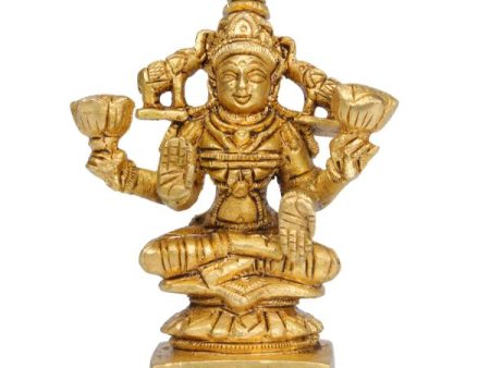 Laxmi Murti  - Square Base - 3.5 x 3 Inches | Brass Idol  Lakshmi Idol  Lakshmi Murti  Lakshmi Statue for Pooja Cheap