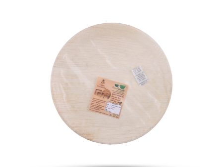 Areca Leaf Plate Set - 12 Inches | 10 Pcs  Round Shape Areca Palm Plates  Disposable Plate for Temple Online now