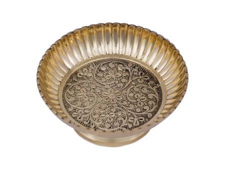 Brass Bowl With Stand - 1.75 x 4.25 Inches | Phaldar Design Brass Cup  Pooja Cup for Home  150 Gms Approx Online