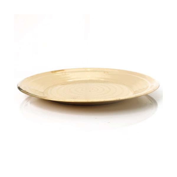 Brass Plate  - 18 Inches |  Thali Plate  Pooja Plate  Pottu Prath Plate  Pooja Thali for Home Online Hot Sale