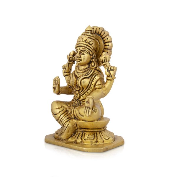 Lakshmi Idol - 5 x 3 Inches | Antique Brass Idol  Laxmi Murti  Lakshmi Murti for Pooja  990 Gms Approx Hot on Sale