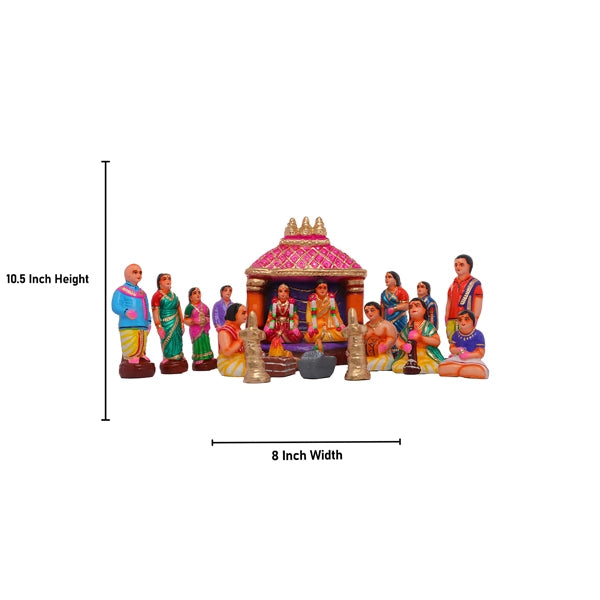 Marriage Clay Golu Bommai Set - 10.5 x 8 Inches | Giri Golu Doll  Navaratri Golu Bomma Gombe Bommai Online