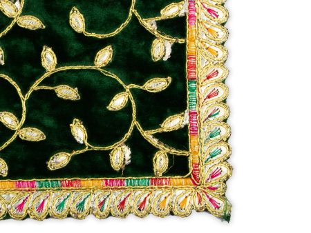 Asan Mat - 9.5 x 7 Inches | Velvet Aasan Mat  Jari Border Pooja Aasan for Deity  Assorted Colours  10 Gms Approx Online now