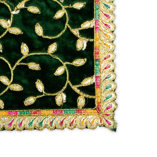 Asan Mat - 9.5 x 7 Inches | Velvet Aasan Mat  Jari Border Pooja Aasan for Deity  Assorted Colours  10 Gms Approx Online now