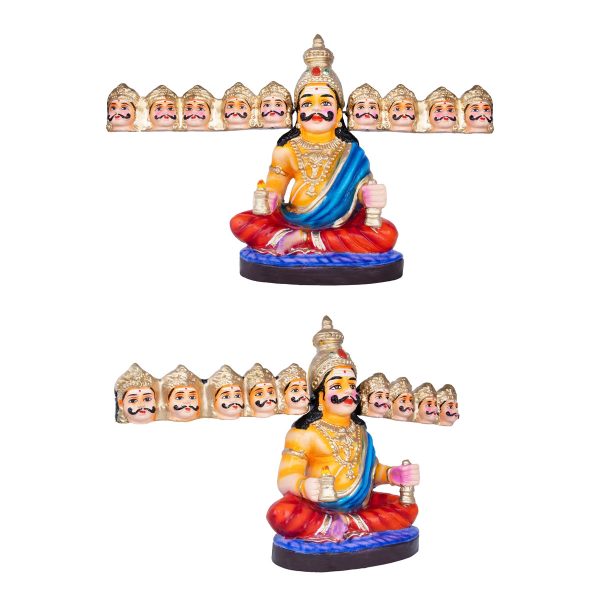 Ravana Linga Pooja Clay Golu Bommai Set - 14 x 24 Inches | Giri Golu Doll  Navaratri Golu Bomma Gombe Bommai Hot on Sale