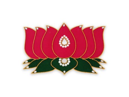 Muggulu Sticker  - 6 x 8.5  Inches |  Kolam Sticker  Velvet Lotus Rangoli Sticker for Floor Supply