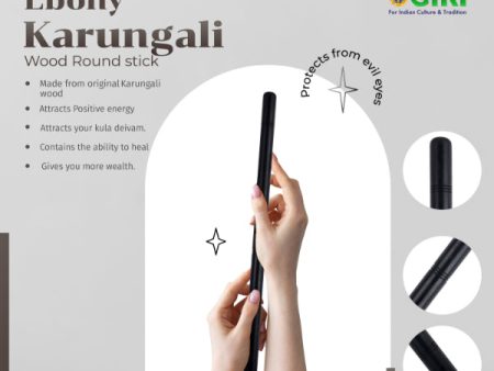 Karungali Stick - 24 Inch | Karungali Kattai  Round Ebony Stick for Pooja Cheap