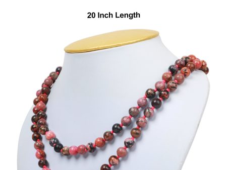 Crystal Mala - Rhodonite | Semi Precious Stone Mala  Japa Mala for Men & Women Sale