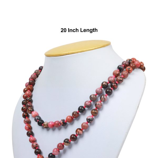 Crystal Mala - Rhodonite | Semi Precious Stone Mala  Japa Mala for Men & Women Sale