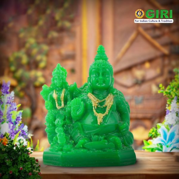 Laxmi Kuber Statue - 3 x 4 Inches Green | Resin Lakshmi Kuber Idol  Laxmi Kuber Idol for Pooja Supply