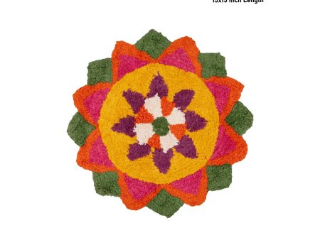 Rangoli Mat - 15 x 15 Inches | Flower Design Muggu Mat  Rangoli Floor Mat on Sale