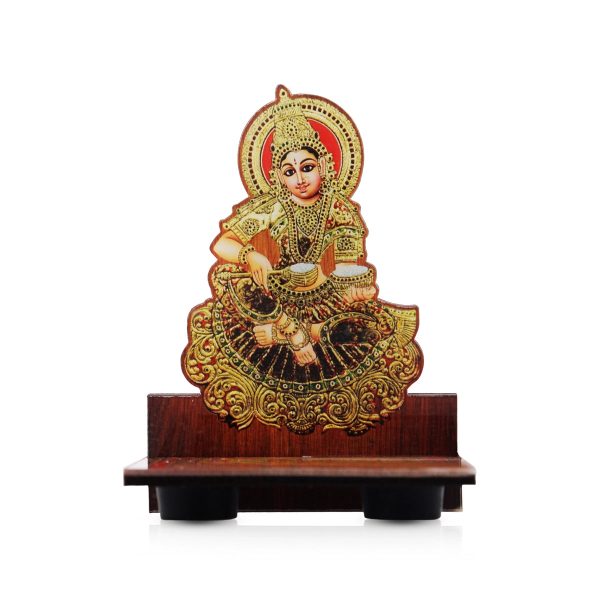 Sri Chakra Design Manai Palagai With Annapoorani Photo Frame - 4 x 3 Inches | Bajot With Picture Frame for Pooja  50 Gms Cheap