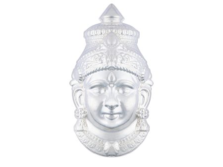 Varalakshmi Ammavari Face - 7 x 3.5 Inches | White Metal Lakshmi Face  Amman Face for Deity  105 Gms Approx Supply