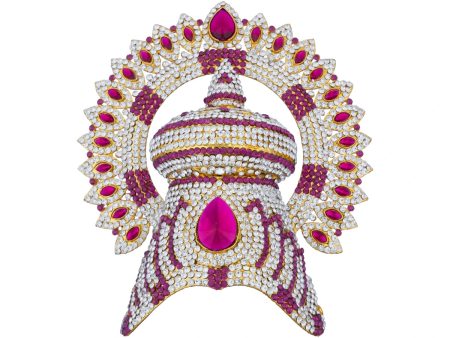 Half Crown With Arch - 6.5 x 5.5 Inches | Stone Kireedam  Stone Mukut  Half Kiridam for Deity Online Sale