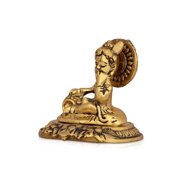 Butter Krishna Idol - 3 x 3.5 Inches | Aluminium Krishna Idol  Gold Polish Krishna Statue for Pooja  180 Gms Online now