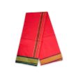 Cotton Veshti - 2 Mtrs | Padayappa Border Dhoti  Red Colour Vesti for Men For Discount