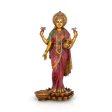 Laxmi Murti - 10 x 4.5 Inches | Lakshmi Murti Standing On Lotus  Resin Statue for Pooja For Discount