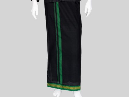 Veshti - 2 Mtrs | Ayyappa Thalapathi Border Dhoti  Black Colour Vesti for Men Sale