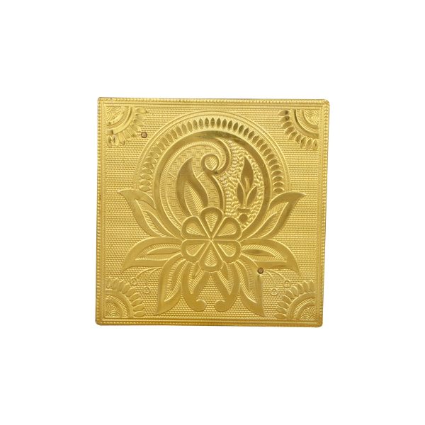 Bajot - 1.75 x 5 x 5 Inches | Wooden Manai Palagai  Gold Polish Chowki for Pooja  265 Gms Approx Online