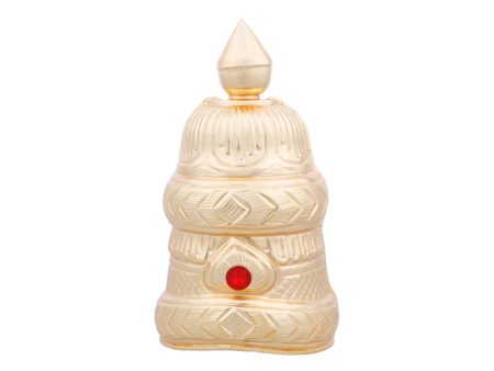 Half Kireedam - 7 x 3 Inches | Gold Polish Half Crown  Single Stone Kiridam for Deity Decor on Sale