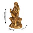 Saibaba Statue - 2.5 x 1.5 Inches | Antique Brass Idol  Saibaba Idol for Pooja  180 Gms Approx Online Sale