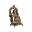 Laxmi Idol With Arch- 7.5 x 4 Inches | Antique Brass Idol  Lakshmi Idol Sitting On Chowki for Pooja  1.650 Kgs on Sale