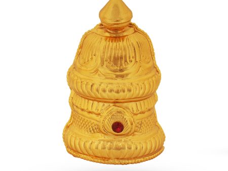 Kiritam - 4.5 x 3 Inches | Mukut  Gold Polish Crown  Half Kireedam  Jewellery for Deity Cheap