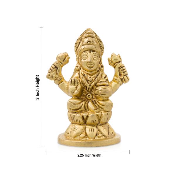 Laxmi Murti  - Kamal Base - 3 x 2.25 Inches | Brass Idol  Lakshmi Idol  Lakshmi Murti  Lakshmi Statue for Pooja Online Sale