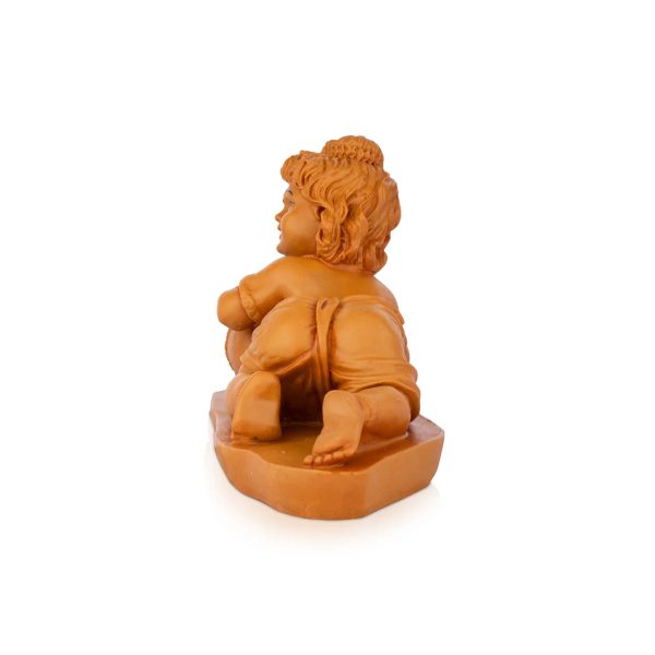 Butter Krishna Idol - 7 x 9 Inches | Wooden Statue  Vennai Kannan  Krishna Idol with Butter for Pooja Sale