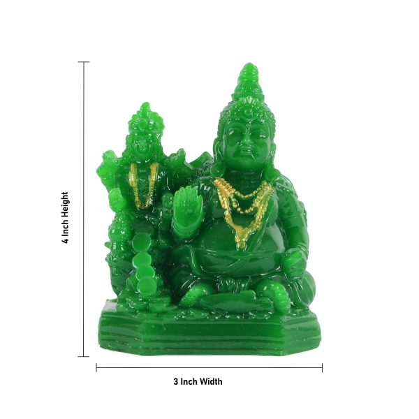 Laxmi Kuber Statue - 4 x 3 Inches Green | Resin Lakshmi Kuber Idol  Laxmi Kuber Idol for Pooja Hot on Sale