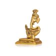 Trunk Pagdi Ganesh Murti - 6 x 3.5 Inches | Aluminium Gold Polish Ganpati Idol  Vinayaka Statue for Pooja  230 Gms Cheap