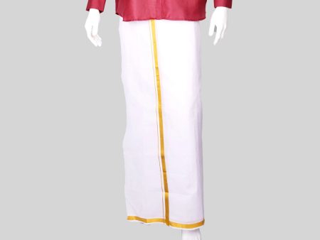 White Veshti - 3.60 Mtrs | Jari Border Dhoti  Vesti for Men Online Hot Sale