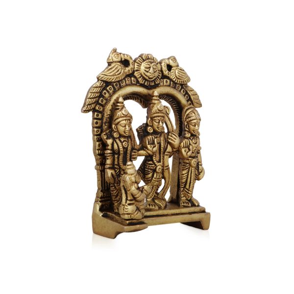 Ram Darbar Murti with Arch - 3.5 x 2.75 Inches | Antique Brass Idol  Ram Darbar Idol for Pooja  300 Gms Approx Online Sale