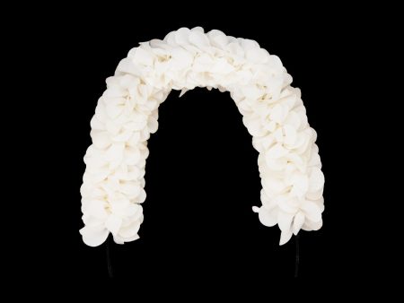 Artificial Flower - 14 Inches | White Colour Hair Flower  Mogu Design Artificial Gajra for Deity Decor For Discount