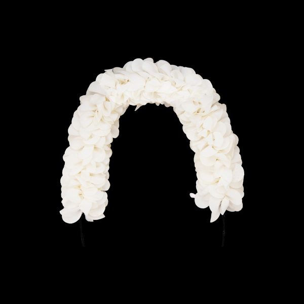 Artificial Flower - 14 Inches | White Colour Hair Flower  Mogu Design Artificial Gajra for Deity Decor For Discount