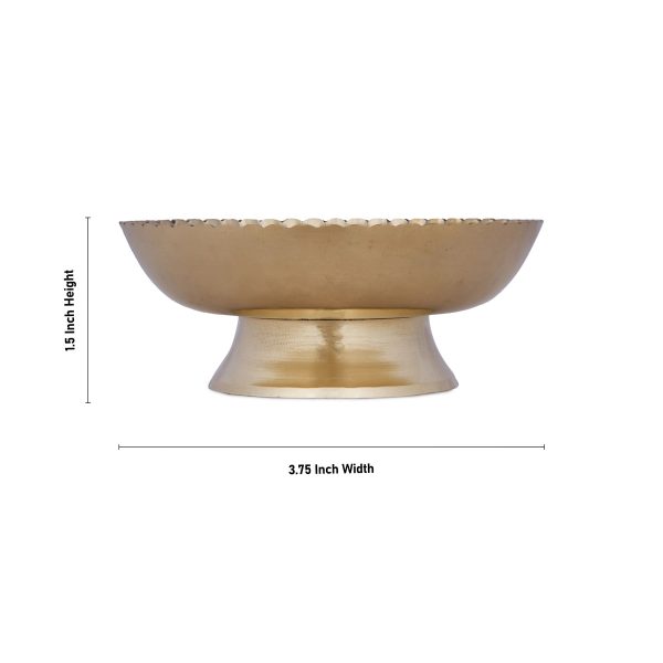 Brass Bowl With Stand - 1.5 x 3.75 Inches | Phaldar Design Brass Cup  Pooja Cup for Home  105 Gms Approx Online now