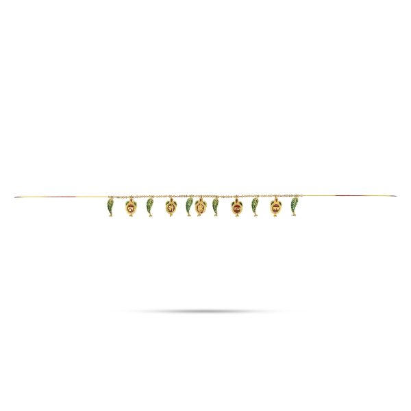 Gold Polish Toran - 33 Inches | Leaf with Beads Design Bandanwar  Aluminium Thoran for Door Decor  205 Gms For Cheap