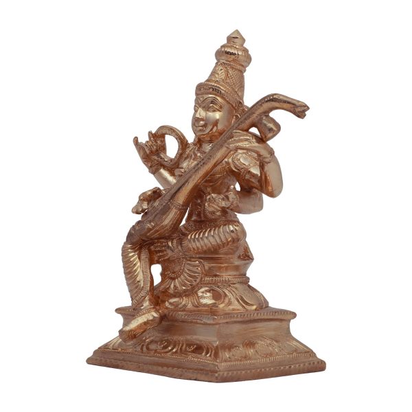 Saraswati Murti - 5 Inches | Panchaloha Idol  Saraswati Idol  Saraswati Mata Murti for Pooja For Sale