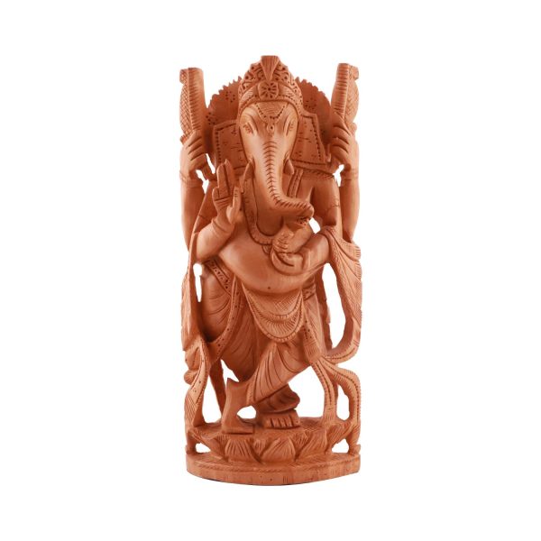 Ganesh Murti - 8 Inch | Wooden Statue  Ganapati Murti  Vinayagar Statue for Pooja Online now