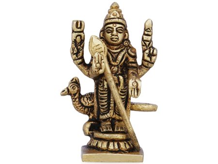 Mayil Murugan Statue - 2.5 x 1.75 Inches | Antique Brass Idol  Peacock Murugan Silai for Pooja  80 Gms Approx For Discount