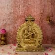 Simhasan Saraswati Murti - 5 x 4 Inches | Resin Statue  Gold Polish Saraswati Idol for Pooja  300 Gms Approx Online Sale