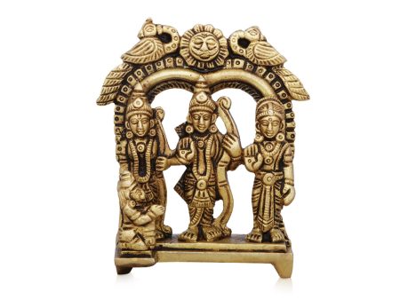 Ram Darbar Murti with Arch - 3.5 x 2.75 Inches | Antique Brass Idol  Ram Darbar Idol for Pooja  300 Gms Approx Online Sale